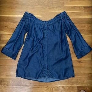 Off the shoulder denim top